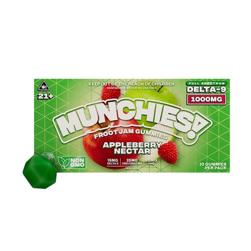 DELTA MUNCHIES 1000MG D9 FROOT JAM GUMMIES 10PK - APPLEBERRY NECTAR