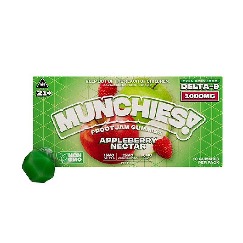 DELTA MUNCHIES 1000MG D9 FROOT JAM GUMMIES 10PK - APPLEBERRY NECTAR