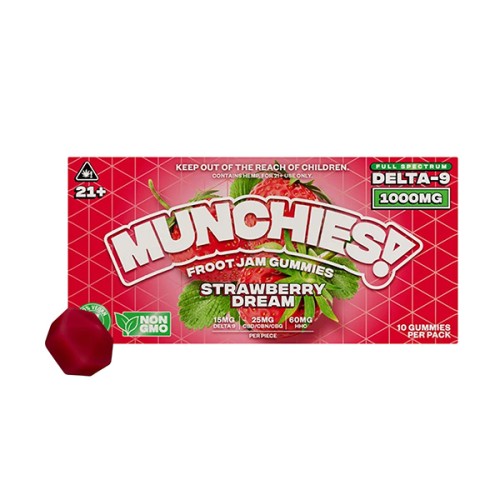 DELTA MUNCHIES 1000MG D9 FROOT JAM GUMMIES 10PK - STRAWBERRY DREAM