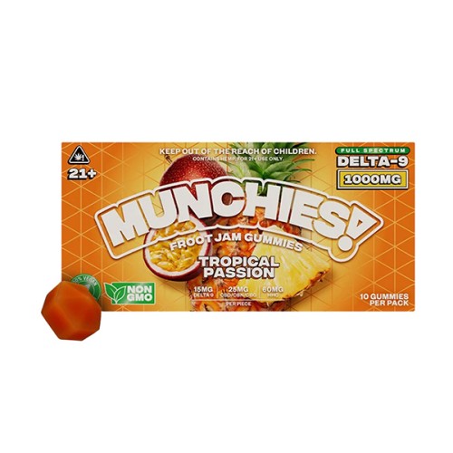 DELTA MUNCHIES 1000MG D9 FROOT JAM GUMMIES 10PK - TROPICAL PASSION