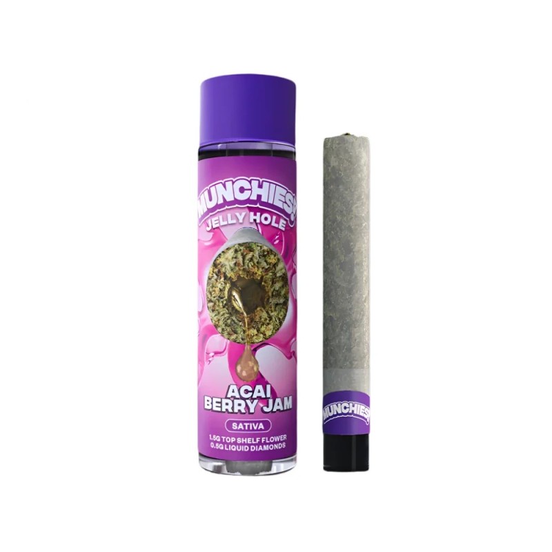 DELTA MUNCHIES 2G THC-A JELLY HOLES PREROLLS 10PK - ACAI BERRY JAM (S)