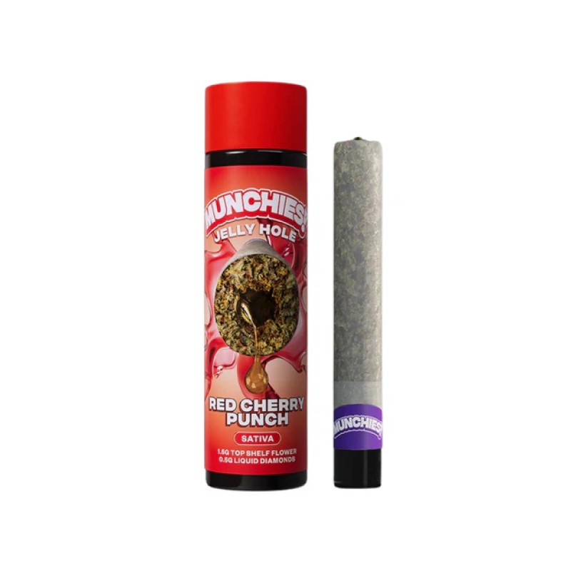 DELTA MUNCHIES 2G THC-A JELLY HOLES PREROLLS 10PK - RED CHERRY PUNCH (S)