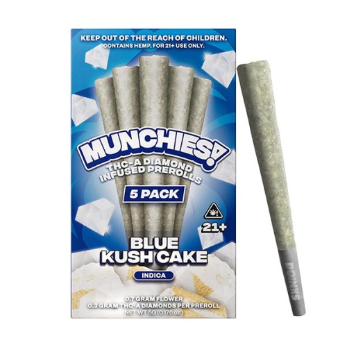 DELTA MUNCHIES 5PK PREROLL THCA- BLUE KUSH CAKE (I)