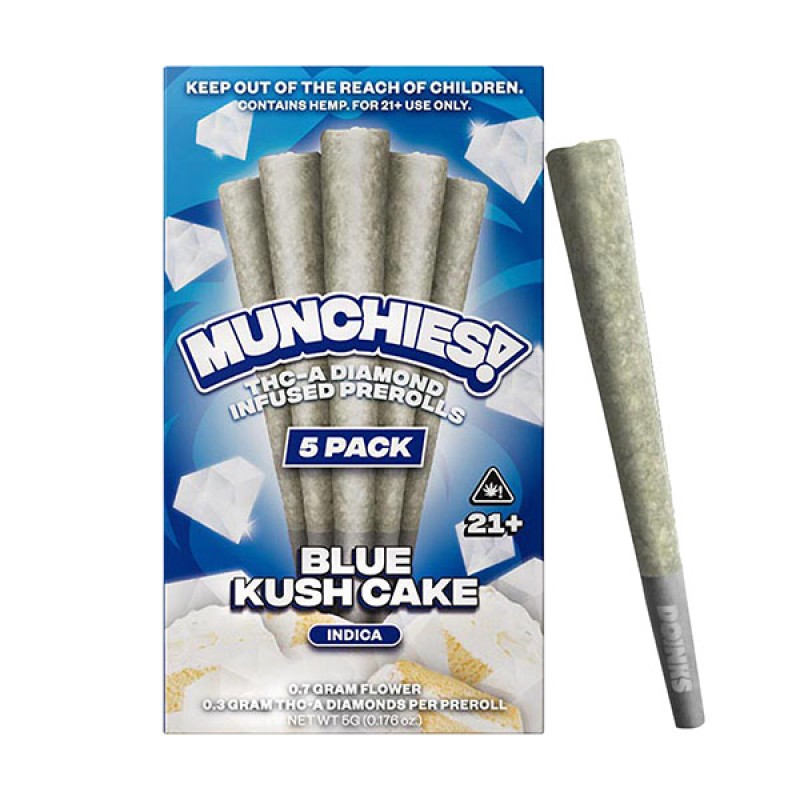 DELTA MUNCHIES 5PK PREROLL THCA- BLUE KUSH CAKE (I)
