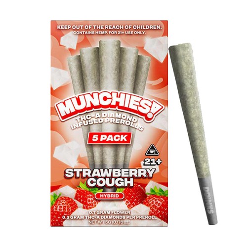 DELTA MUNCHIES 5PK PREROLL THCA- STRAWBERRY COUGH (H)