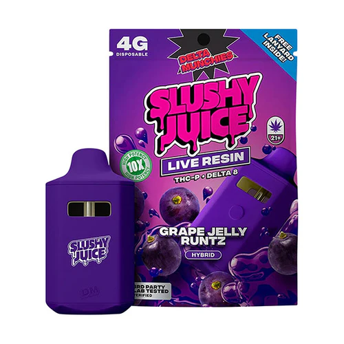 DELTA MUNCHIES SLUSHIE JUICE 4G LIVE RESIN THCP DISPOSABLE - GRAPE JELLY RUNTZ (H)