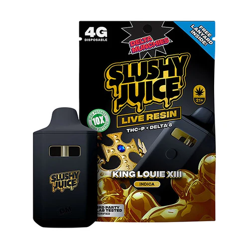 DELTA MUNCHIES SLUSHIE JUICE 4G LIVE RESIN THCP DISPOSABLE - KING LOUIE XIII (I)