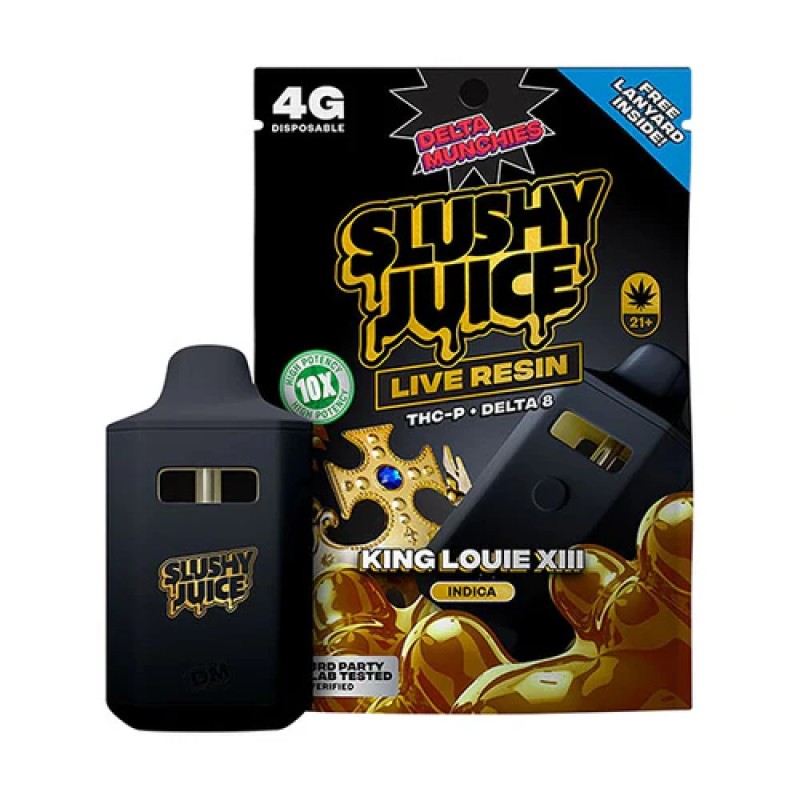 DELTA MUNCHIES SLUSHIE JUICE 4G LIVE RESIN THCP DISPOSABLE - KING LOUIE XIII (I)