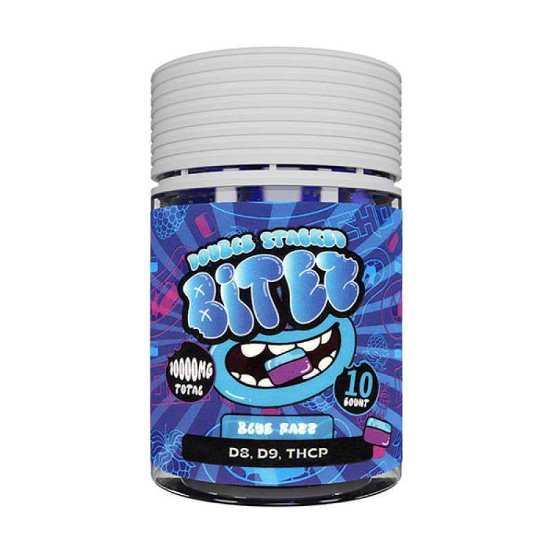 DOUBLE STACKED BITEZ 60000MG/10000 MG PER JAR GUMMIES- BLUE RAZZ