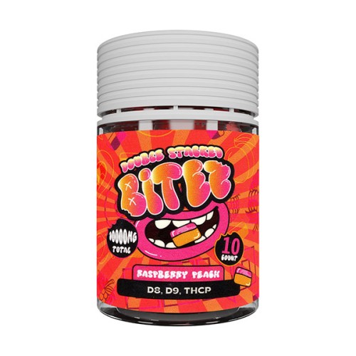 DOUBLE STACKED BITEZ 60000MG/10000 MG PER JAR GUMMIES- RASPBERRY PEACH