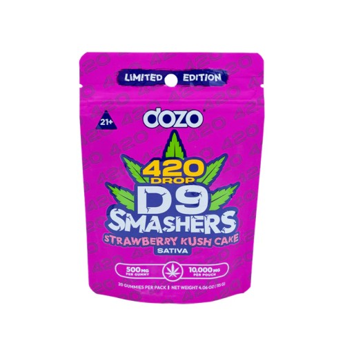 DOZO D9 SMASHERS GUMMIES 10000MG- STRAWBERRY KUSH CAKE (S)
