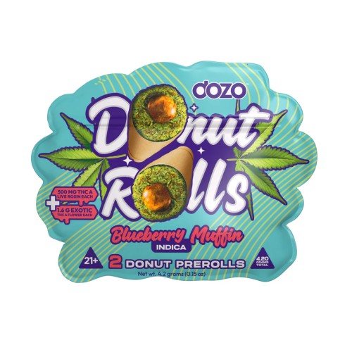 DOZO DONUT PREROLLS 5PC/BOX- BLUEBERRY MUFFIN (I)