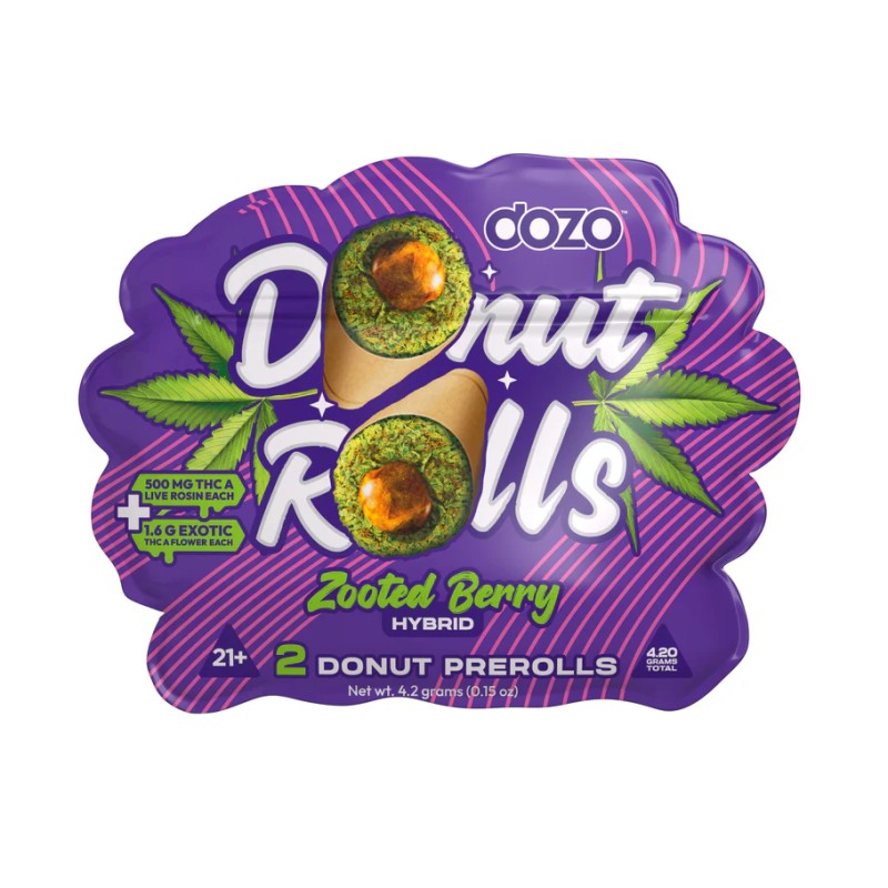 DOZO DONUT PREROLLS 5PC/BOX- ZOOTED BERRY (H)