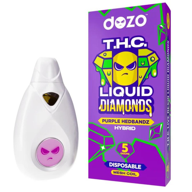 DOZO LIQUID DIAMONDS THC 5G- PURPLE HEADBANDZ (H)