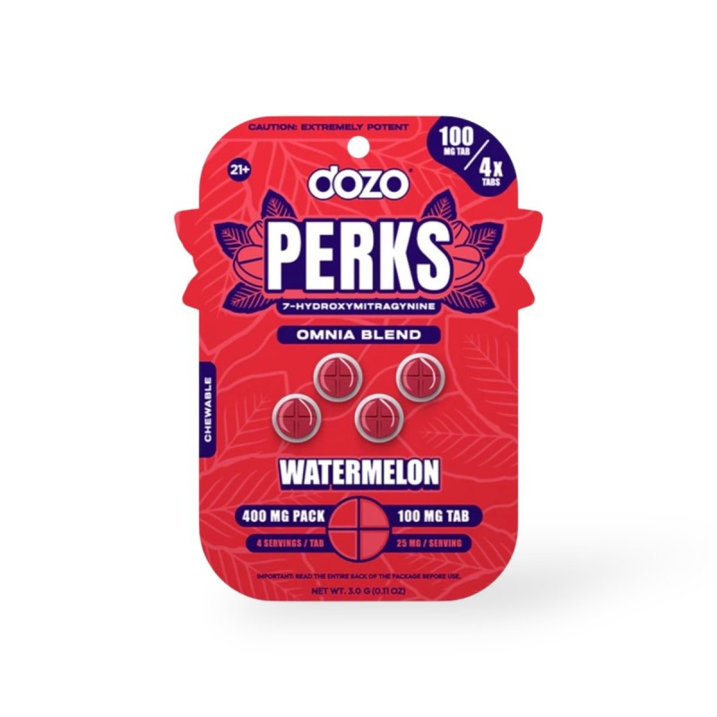 DOZO PERKS 7 HYDROXY 5PK/4CT 100MG- WATERMELON (OMNIA BLEND)