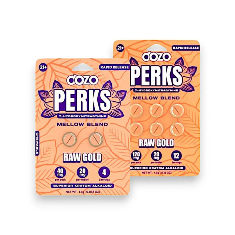 DOZO PERKS 7-HYDROXYMITRAGYNINE 10PK- RAW GOLD