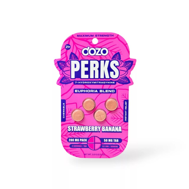 DOZO PERKS 7-OH 4CT 50MG/200MG - EUPHORIA BLEND STRAWBERRY BANANA
