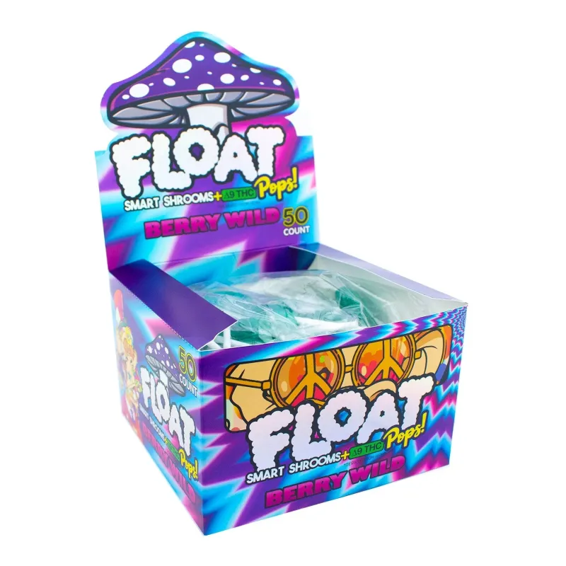 FLOAT MUSHROOM LOLLIPOPS 50CT- BERRY WILD