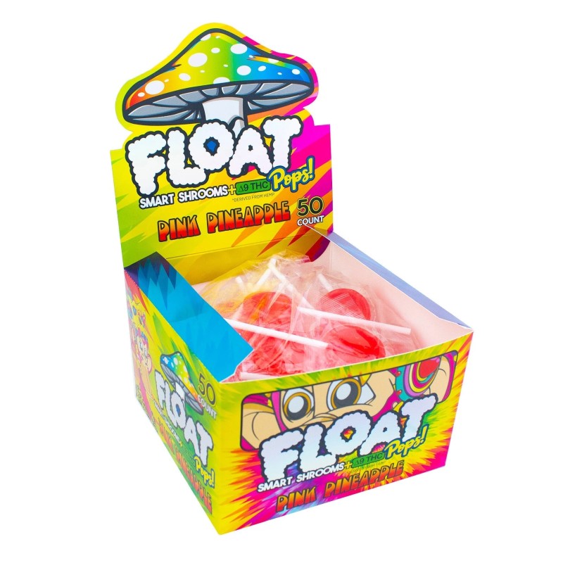 FLOAT MUSHROOM LOLLIPOPS 50CT- PINK PINEAPPLE