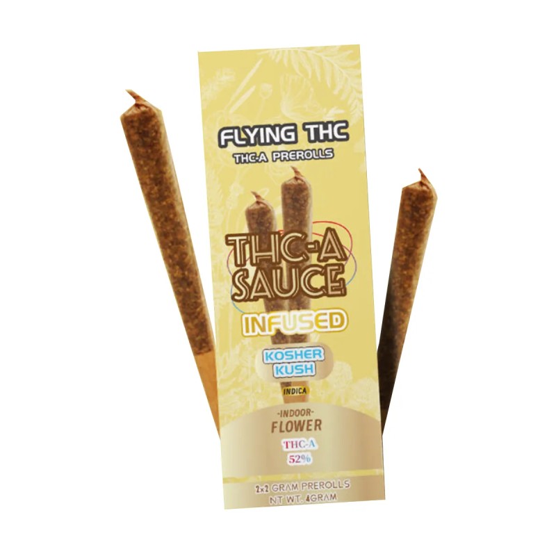 FLYING HORSE 10 PK THC-A SAUCE INFUSED PREROLLS - KOSHER KUSH (I)