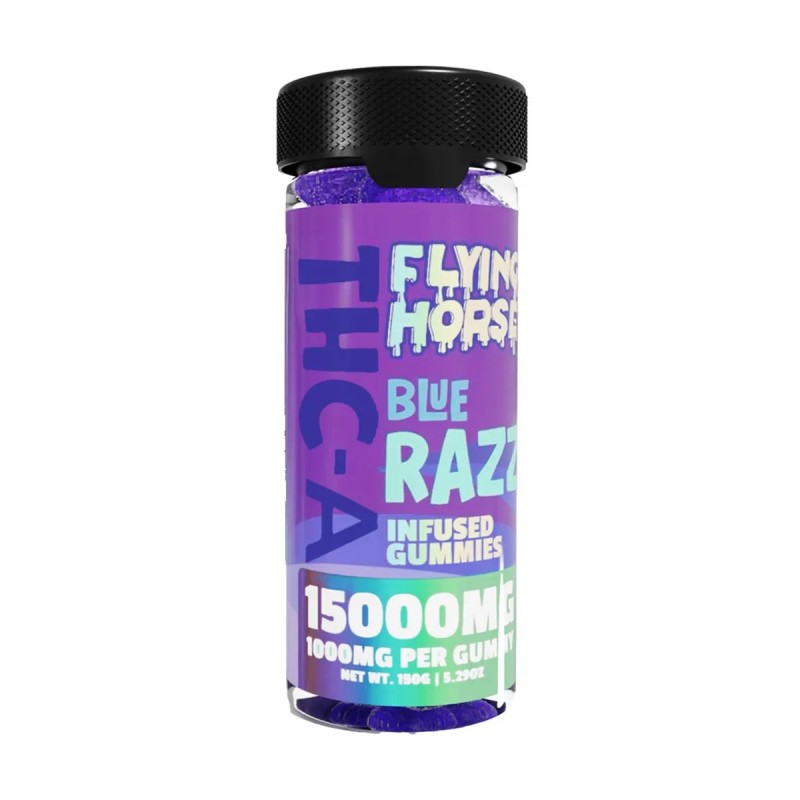 FLYING HORSE 15000MG THCA EXOTIC BLEND 15CT/JAR- BLUE RAZZ