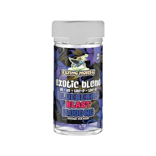FLYING HORSE 15000MG THCA EXOTIC BLEND 15CT/JAR- BLUEBERRY BLAST