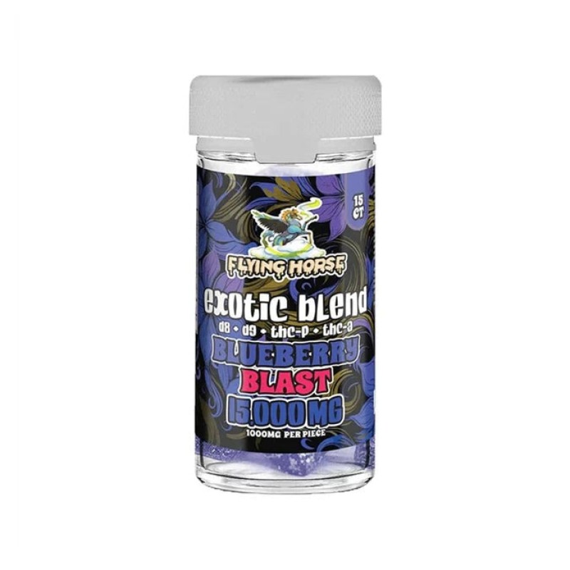 FLYING HORSE 15000MG THCA EXOTIC BLEND 15CT/JAR- BLUEBERRY BLAST