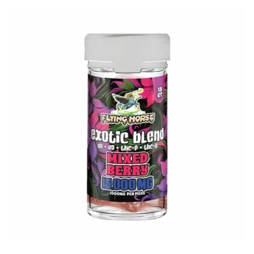 FLYING HORSE 15000MG THCA EXOTIC BLEND 15CT/JAR- MIXED BERRY
