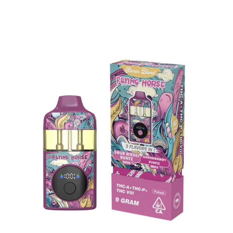 FLYING HORSE 9G 3IN1 STONER BLEND- SOUR DIESEL RUNTZ/GRANDADDY PURPLE