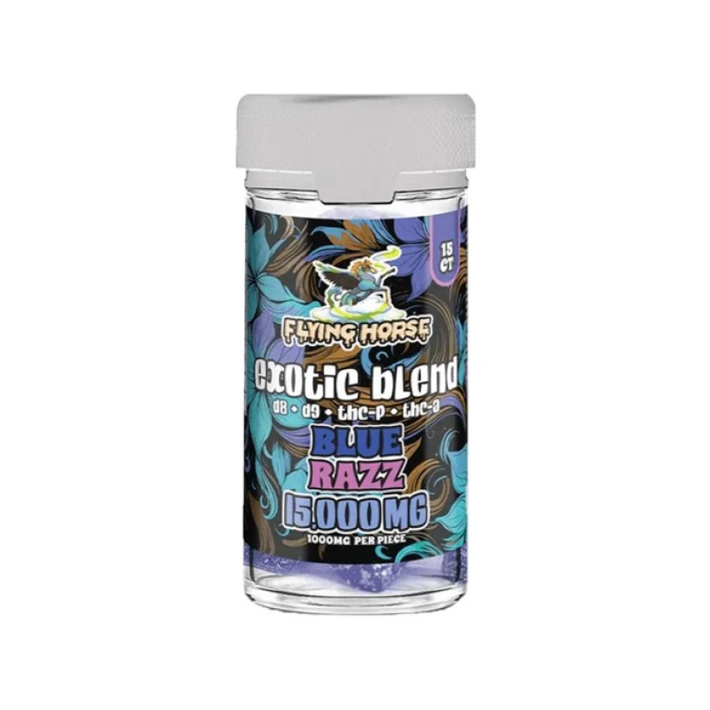 FLYING HORSE EXOTIC BLEND GUMMIES 15000MG- BLUE RAZZ