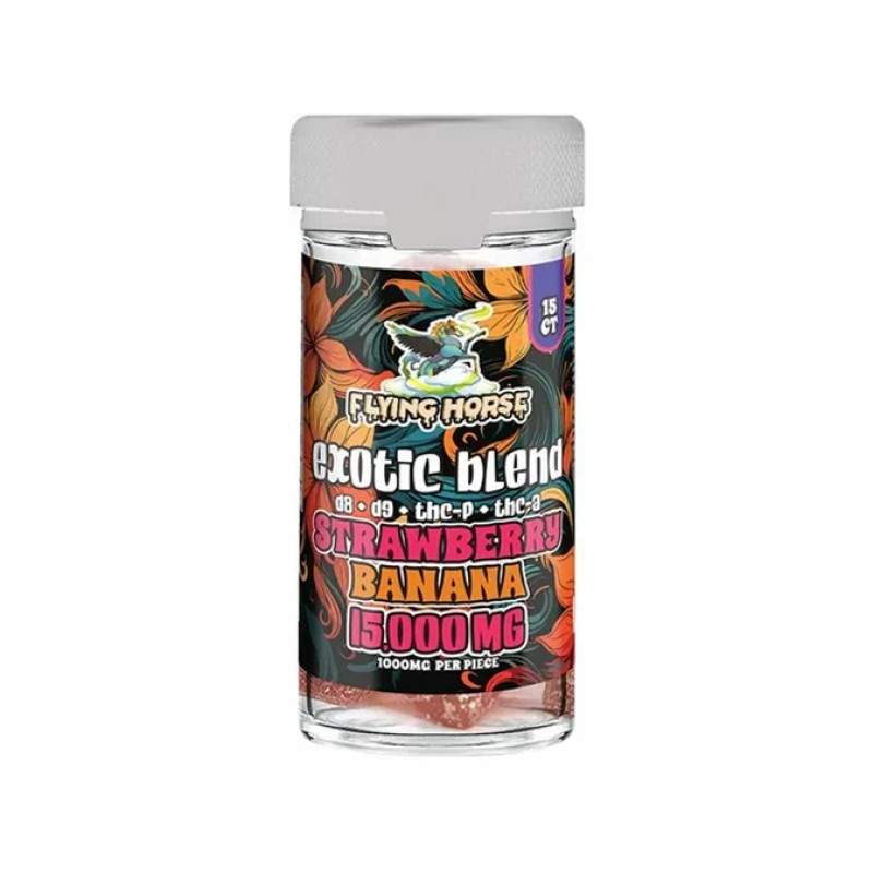 FLYING HORSE EXOTIC BLEND GUMMIES 15000MG- STRAWBERRY BANANA