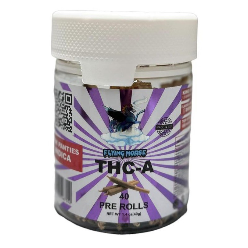 FLYING HORSE THC-A PREROLLS 40CT JAR - CHERRY PEACH GELATO (I)