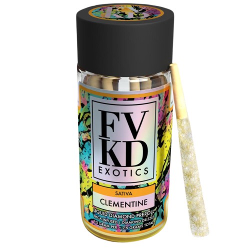 FVKD EXOTICS PREROLLS THCA LIQUID DIAMONDS 5PC- CLEMENTINE (S)