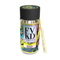 FVKD EXOTICS PREROLLS THCA LIQUID DIAMONDS 5PC- LEMON SLUSHY (H)