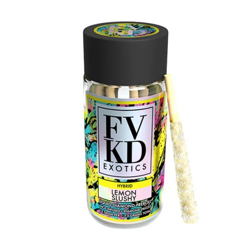FVKD EXOTICS PREROLLS THCA LIQUID DIAMONDS 5PC- LEMON SLUSHY (H)