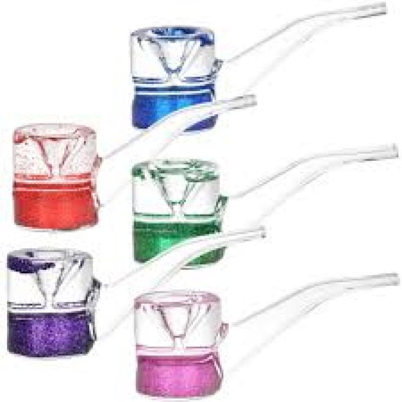 5" GLYCERIN W/GLITTER HAND PIPE ASSORTED COLORS- PIP0104