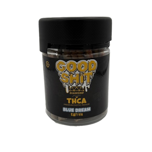 GOOD SHIT TOP SHELF PREMIUM EXOTIC INDOOR THCA PRE ROLLS- BLUE DREAM (S)