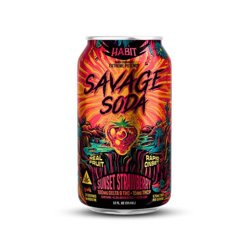 HABIT DRINK D9 THC SAVAGE SODA STRAWBERRY