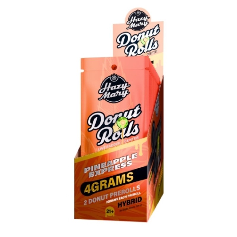 HAZY MARY 4G THCA DONUT ROLLS - PINEAPPLE EXPRESS (H)