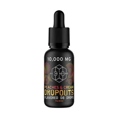 HI ON NATURE 10,000MG TINCTURE D8 DROPOUTS PEACHES AND CREAM