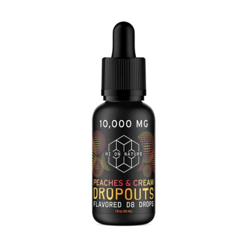 HI ON NATURE 10,000MG TINCTURE D8 DROPOUTS PEACHES AND CREAM