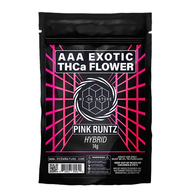 HI ON NATURE AAA THCA EXOTIC FLOWER 14G- PINK RUNTZ (H)