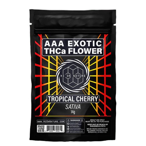 HI ON NATURE AAA THCA EXOTIC FLOWER 14G- TROPICAL CHERRY (S)