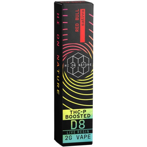HI ON NATURE D8/THC-P 2G DISPOSABLE VAPE RED BULL SATIVA