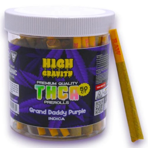 HIGH GRAVITY .5G THCA PRE ROLLS- GRAND DADDY PURPLE (I)