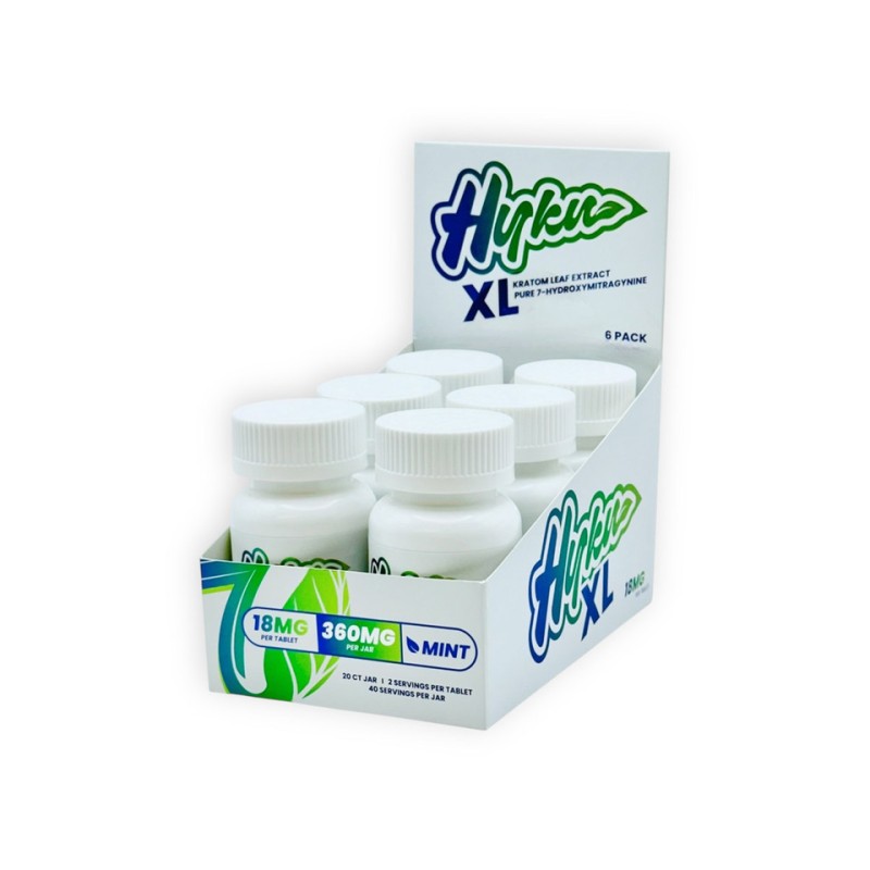 HYKU XL 6PK 18MG/TABS 360MG/JAR