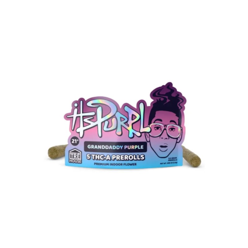 ITSPURPLE THC-A PREROLLS 5 PER PACK - GRANDADDY PURPLE