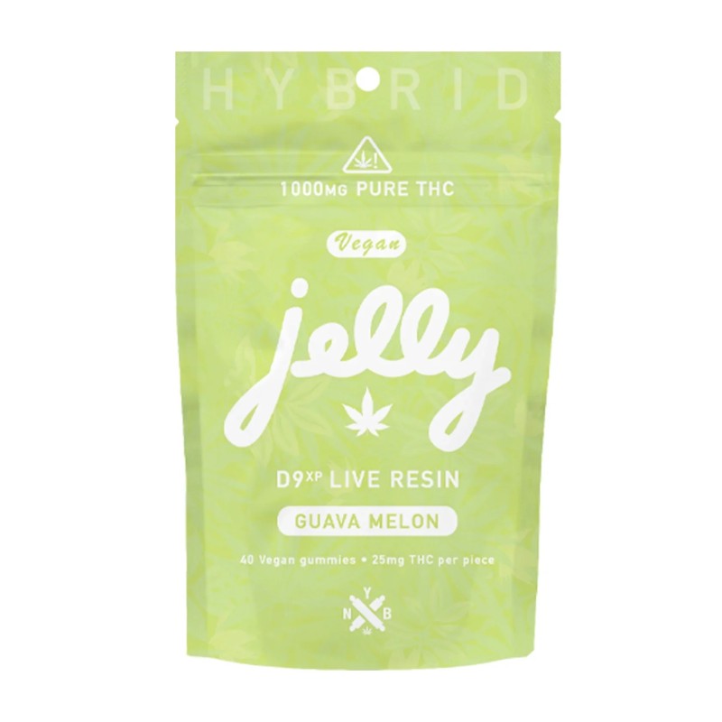 JELLY NYB D9 LIVE RESIN 1000MG JELLY GUMMIES 25MG PC- GUAVA MELON (H)