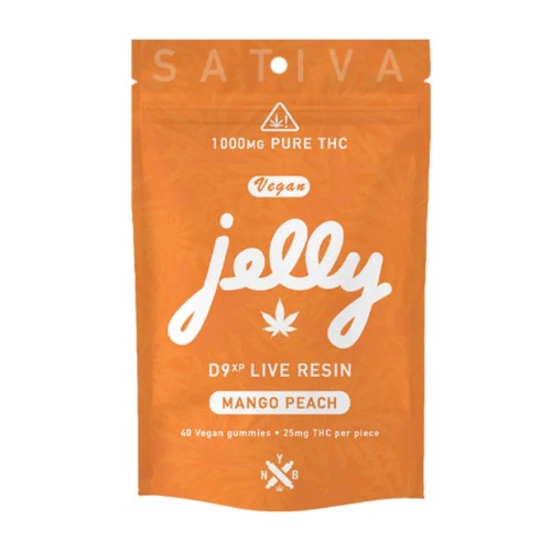 JELLY NYB D9 LIVE RESIN 1000MG JELLY GUMMIES 25MG PC- BLUE RAZZ JAM (I)