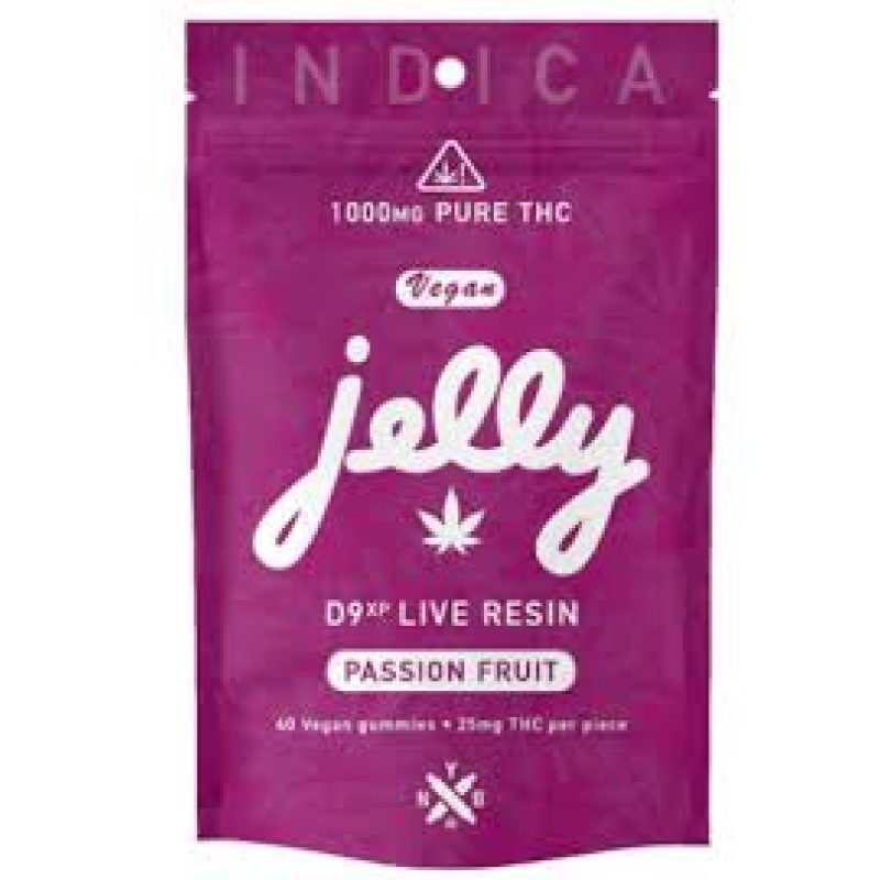 JELLY NYB D9 LIVE RESIN 1000MG JELLY GUMMIES 25MG PC- PASSION FRUIT (I)